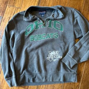 JanSport Ohio Bobcats 1/4 Zip Pullover - Gray/Green vintage